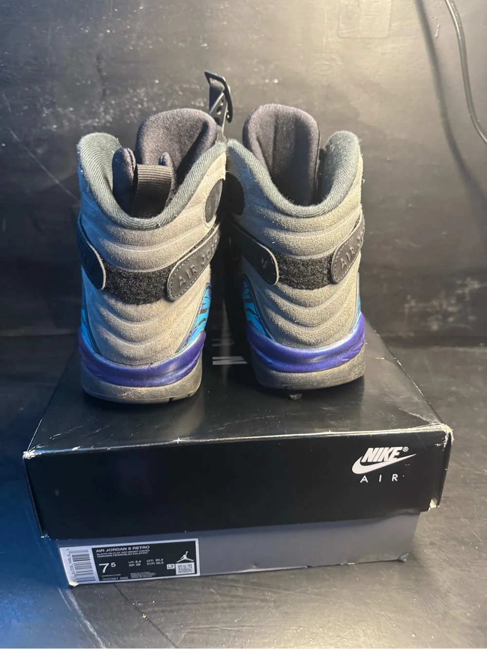 Air Jordan 8 Black & Teal Retro Basketball Shoes